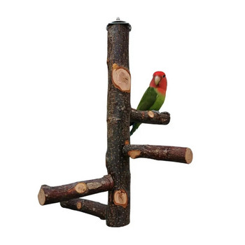 Стойка за папагал за домашен любимец Стойка от масивна дървесина Пръчка за гризане на моларни нокти Играчка за смилане на клетка за птици Консумативи