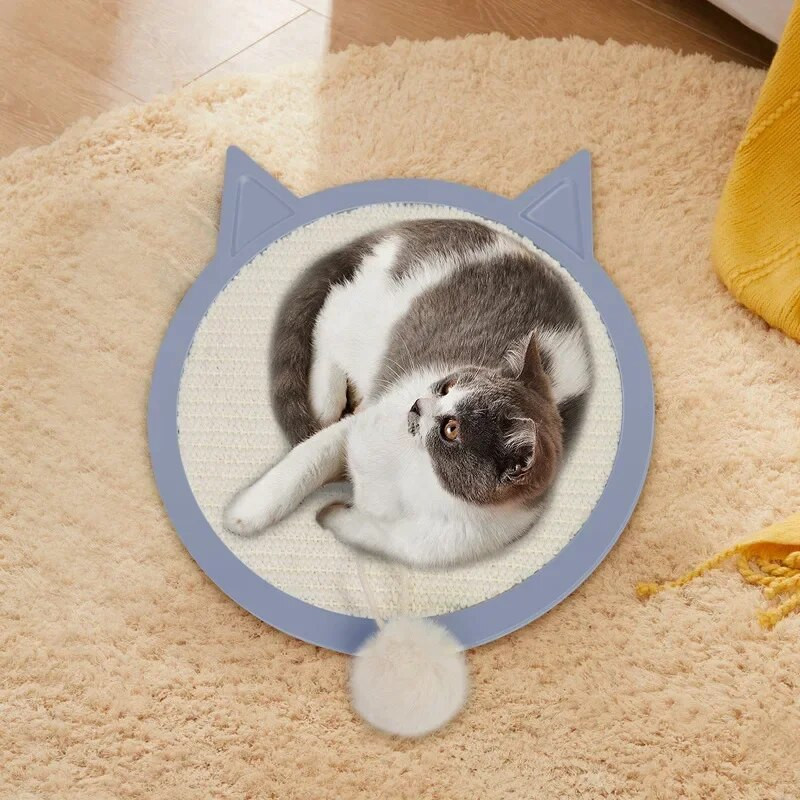 Stílusos és tartós függőleges macskakaparó szizál szőnyeggel a macskakarmokhoz, hordozható macskakaparó, fogantyúval és tolljátékkal