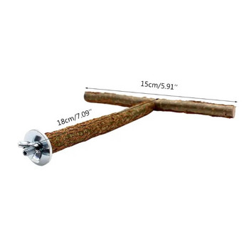 Parrot Natural Wood Perch Bird Stand Grinding Claw Bar for Small Birds P15F
