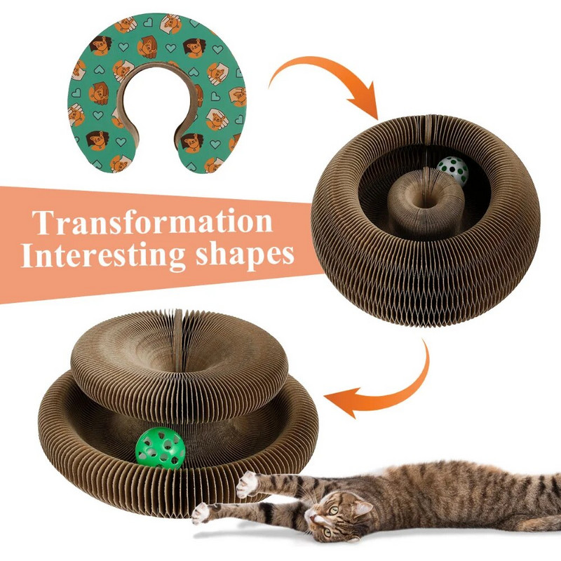 Összehajtható Magic Organ Macskakarcoló deszka Vicces játék Köszörűkarmos Karcoló deszkák Alvóágy Sűrített macska interaktív játékok