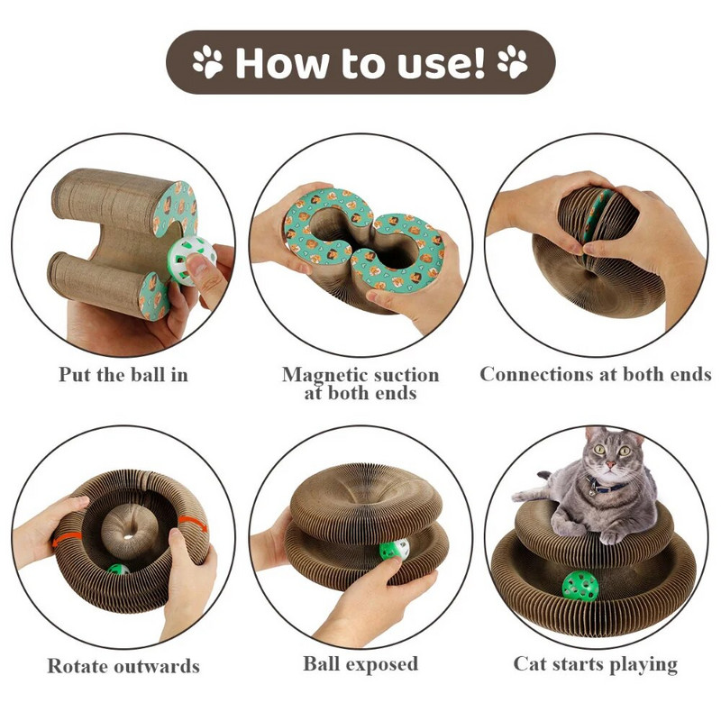 Összehajtható Magic Organ Macskakarcoló deszka Vicces játék Köszörűkarmos Karcoló deszkák Alvóágy Sűrített macska interaktív játékok