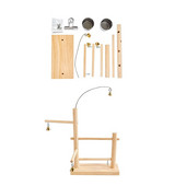 Parrots Playstand Bird Παιδική χαρά Wood Bird Perch Gym Stand Άσκηση Playgym with Feeder Cups Παιχνίδια Παιχνίδι άσκησης