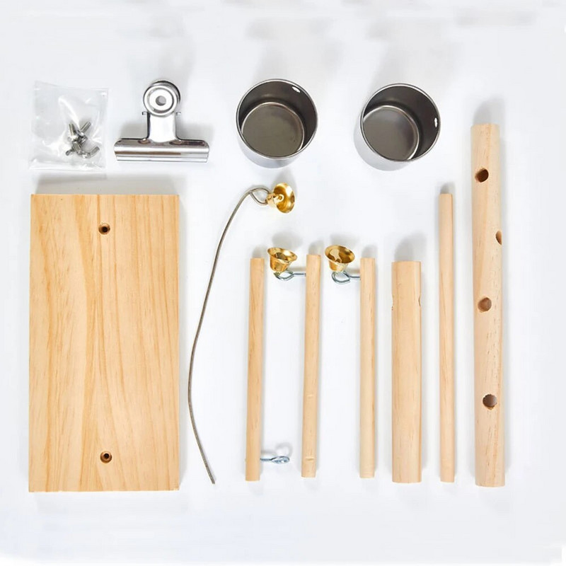 Papagájok Játszótér Madár Játszótér Fa madár sügér Edzőterem Gyakorló Játszóterem Etetőpohárral Játékok Gyakorlójáték