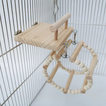 καινούργιο Παιχνίδι για Πέρκα Πουλί Παιχνίδι Φυσικό ξύλο παπαγάλος Παιδική χαρά Αξεσουάρ γυμναστικής για Parakeets Cockatiels Conures Macaws Finches
