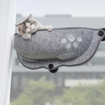 Cat Window Hammock With Strong Suction Cups Pet Kitty Hanging Sleeping Bed Storage For Pet Warm Ferret Cage Cat Shelf Seat Beds