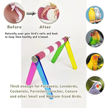Bird Parrot Стойка за игра Преносима Цветна Лесна за сглобяване Тренировъчна кацалка Консумативи за птици за папагали Conure