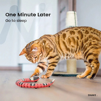 Πολλαπλών χρωμάτων Smart Sensing Snake Interactive Cat Toys Αυτόματες γάτες Παιχνίδια USB Αξεσουάρ φόρτισης Παιχνίδι για γατάκια για σκύλους κατοικίδιων