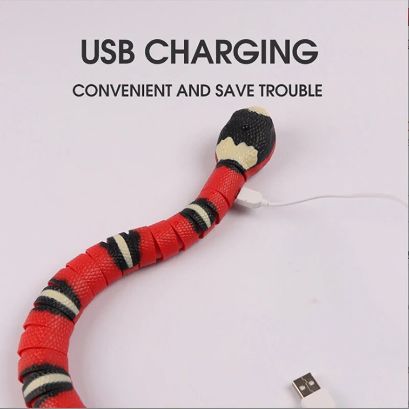 Többszínű Smart Sensing Snake Interaktív macskajátékok Automata macskajátékok USB töltőtartozékok Cicajáték kisállatkutyáknak játék