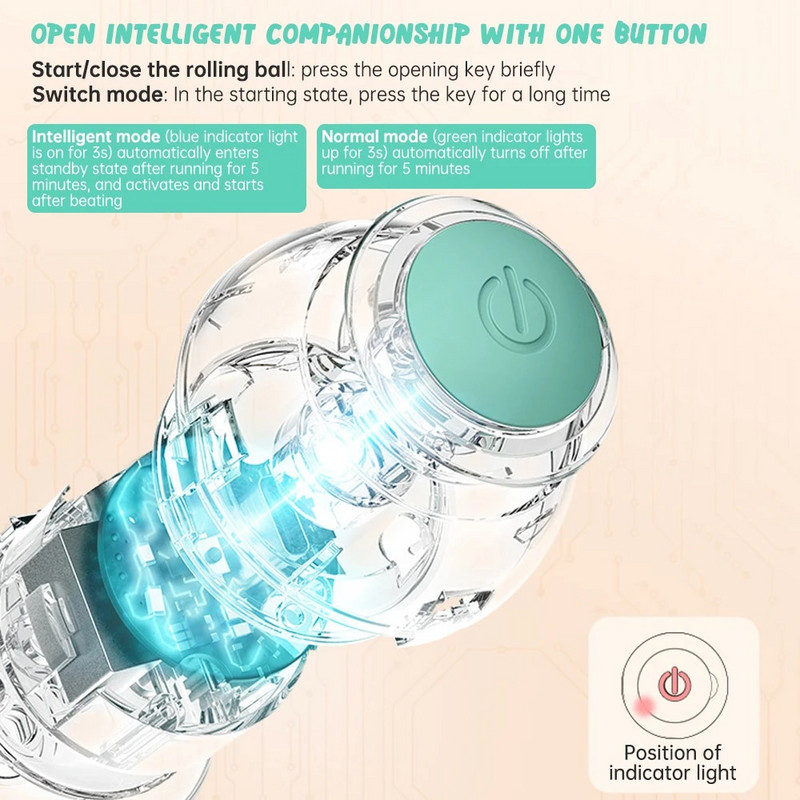 Intelligens macskajátékok Automatikus guruló golyós elektromos macskajátékok Interaktív macskáknak Kiképző önmozgó cicajátékok benti játékhoz