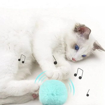 Διαδραστική μπάλα Έξυπνα παιχνίδια γάτας Λούτρινα Ηλεκτρικά Παιχνίδι Εκπαίδευσης Γάτας Γατάκι Touch Sounding Pet Product Squeak Toy Ball