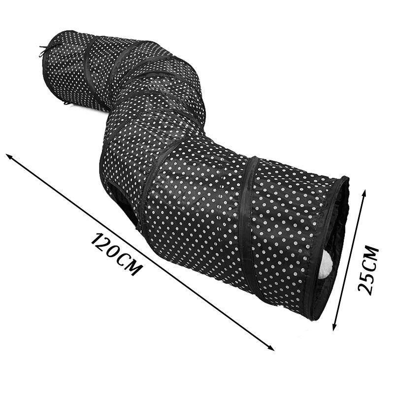 CAWAYI KENNEL kisállat macska alagút S-alakú összecsukható lyuk beltéri kültéri cső cica alagút macska kisállat játék helytakarékos macska kiképző játék