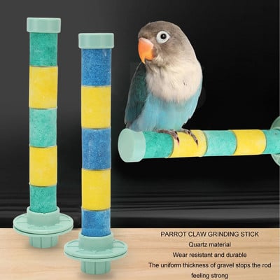 Bird Perch Stand Toy Quartz Stone Wearproof Durable Grinding Claws Beak Washable Bird Cage Parrot Budgies Parakeet Cockatiels