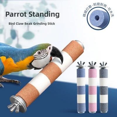 Bird Claw Beak Grinding Bar Standing Stick Parrot Station Pole Grinding Stand Claws Bird Supplies Cage Accessories