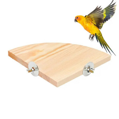 Wooden Parrot Stand Springboard Stand With Scalloped Portable Birds Cage Accessories Equipment For Parrots, Budgie Pets Supplies