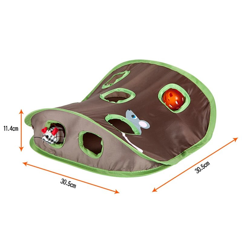 Macska egerek játék Intelligencia játék csengő sátor 9 lyukú macskákkal, akik alagútban játszanak Összecsukható egérvadász játékok A cicát aktívan tartja a házi kedvencek