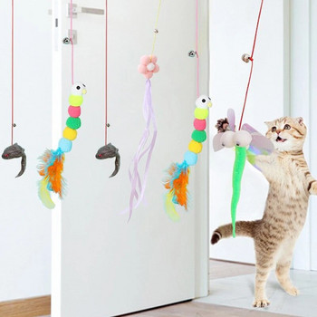 Забавна симулация на играчки за мишка и котка, котка, коте, въже, мишка, гъсеница, интерактивна играчка, телескопична висяща врата, играчка за домашен любимец