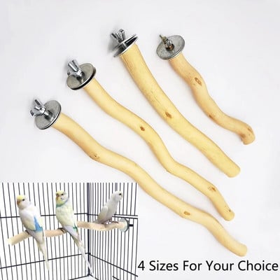 Natural Wood Pet Parrot Raw Wood Fork Tree Branch Stand Rack Squirrel Bird Hamster Branch Perches Chew Bite Toys Stick