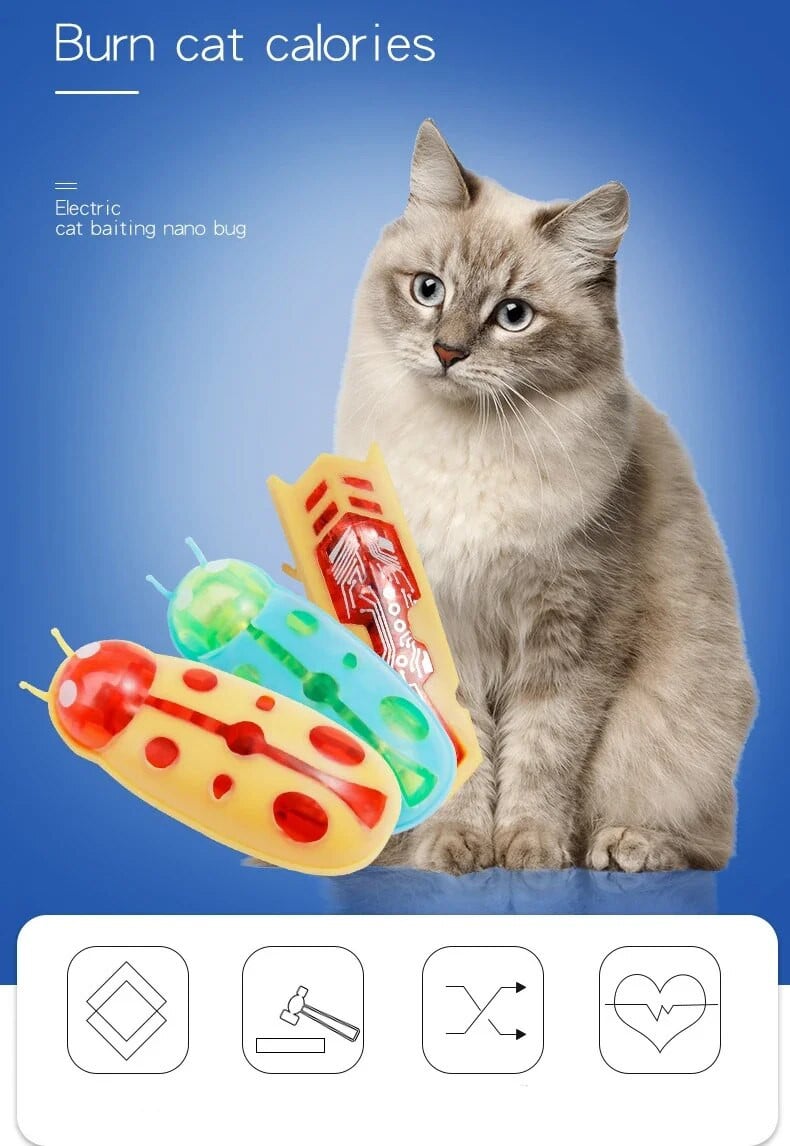 Funny Electric Bugs Catnip Toy Automatic Tunnel Mini Robot