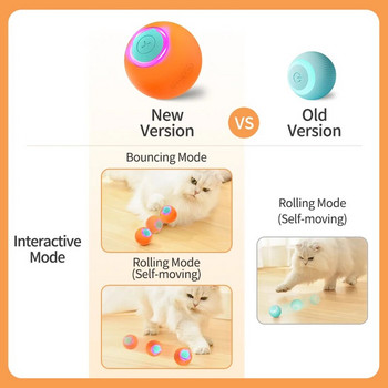 ROJECO Smart Pet Toys Cat Bouncing Ball Автоматично търкаляща се топка Интерактивно обучение Самодвижещи се електрически играчки Аксесоари за домашни любимци