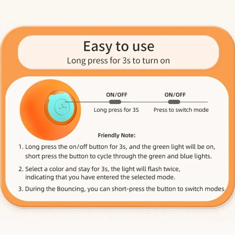 ROJECO intelligens kisállat játékok Macska pattogó labda Automata guruló labda Interaktív edzés Önmozgó elektromos játékok Kisállat kiegészítők