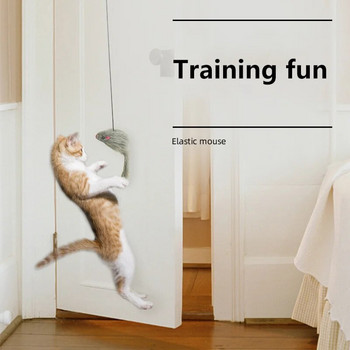 Προσομοίωση Ποντίκι γάτα Παιχνίδι Αστείο Self-hey κρεμαστή πόρτα πτυσσόμενη ράβδο γάτα γρατσουνιά σχοινί ποντίκι γάτα Διαδραστικά παιχνίδια γάτα προμήθειες
