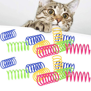 18/80 бр Kitten Coil Spiral Springs Котешки играчки Интерактивен уред Котешка пружинна играчка Цветни пружини Cat Pet Toy Продукти