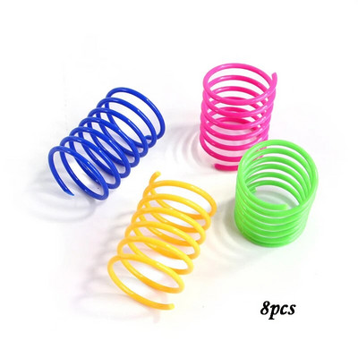 Kitten Cat Toys Wide Dorable Heavy Gauge Cat Spring Toy Colorful Springs Cat Pet Toy Coil Spiral Springs 4/8/16/20 τεμ
