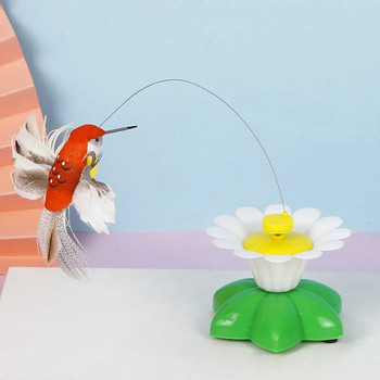 Автоматична електрическа въртяща се играчка за котка Цветна пеперуда Птица Форма на животно Пластмаса Смешно домашно куче Коте Интерактивни играчки за обучение