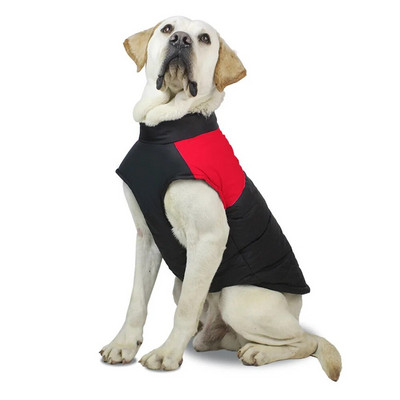 Vestă de iarnă pentru animale de companie, jachetă cu fermoar haină impermeabilă pentru animale de companie, jachetă căptușită din bumbac pentru câini Haine rezistente la vânt pentru câini Costum pentru ținută pentru câini mari