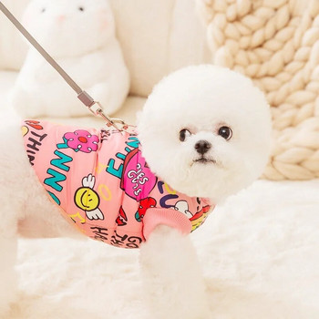 Fashion Print Dog Down Jacket Χαριτωμένα μαλακά ρούχα για σκύλους Χειμερινό παλτό με μπουφάν για γάτα Ζεστή στολή για κουτάβι Chihuahua Ρούχα γαλλικά μπουλντόγκ
