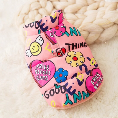 Fashion Print Dog Down Jacket Χαριτωμένα μαλακά ρούχα για σκύλους Χειμερινό παλτό με μπουφάν για γάτα Ζεστή στολή για κουτάβι Chihuahua Ρούχα γαλλικά μπουλντόγκ