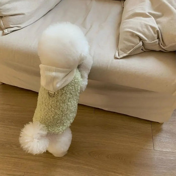 Домашен любимец с два крака с шапка Палто Моден дизайн Малко и средно куче Зимни топли костюми Кученце Домашни любимци Памучни дрехи Чихуахуа Жилетка