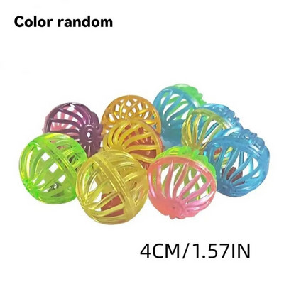 Colorful Pet Cat Kitten Play Balls With Jingle Lightweight Bell Pounce Chase Rattle Toy Interactive Funny Jingle Ball Cat Toys