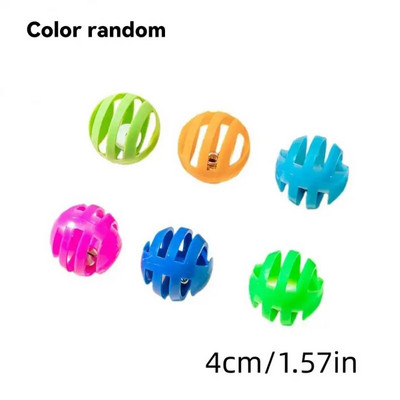 Colorful Pet Cat Kitten Play Balls With Jingle Lightweight Bell Pounce Chase Rattle Toy Interactive Funny Jingle Ball Cat Toys