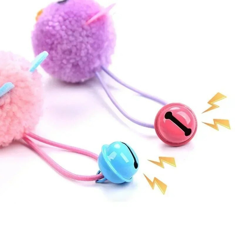 Macskajáték plüss egérfej formájú csengő interaktív játék Vicces színes macska plüssjáték