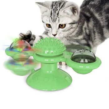 Windmill Cat Toy Интерактивни играчки за домашни любимци за котки Пъзел Котешка игра Играчка с въртяща се маса за коте Четка за зъби Стоки за домашни любимци