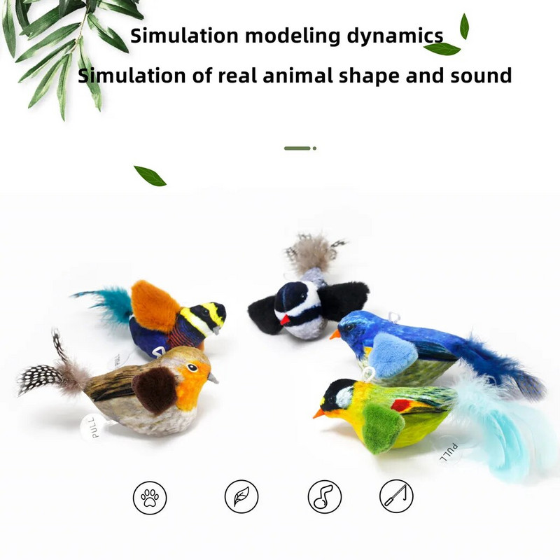 Új macskajátékok ugrató macskabot-érdeklődés, unalomcsillapítás szimuláció, madárcsicsergés plüss macskamenta hippi macska kutyajátékok kisállatkellékek