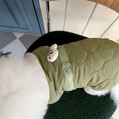 Pet Dog Μονόχρωμο Βαμβακερό παλτό τεσσάρων ποδιών Ζεστά ρούχα για σκύλους Χειμερινό Teddy Up πουκάμισο με κουμπιά Beautiful Down Coat Than Bear