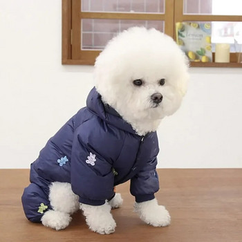 Ζεστό χειμώνα Πλήρης στάμπα Bear Dog Ρούχα Pet τετράποδα βαμβακερό παλτό σκύλου Στολή Schnauzer Down Sweet Dog Jacket Ρούχα για κουτάβι