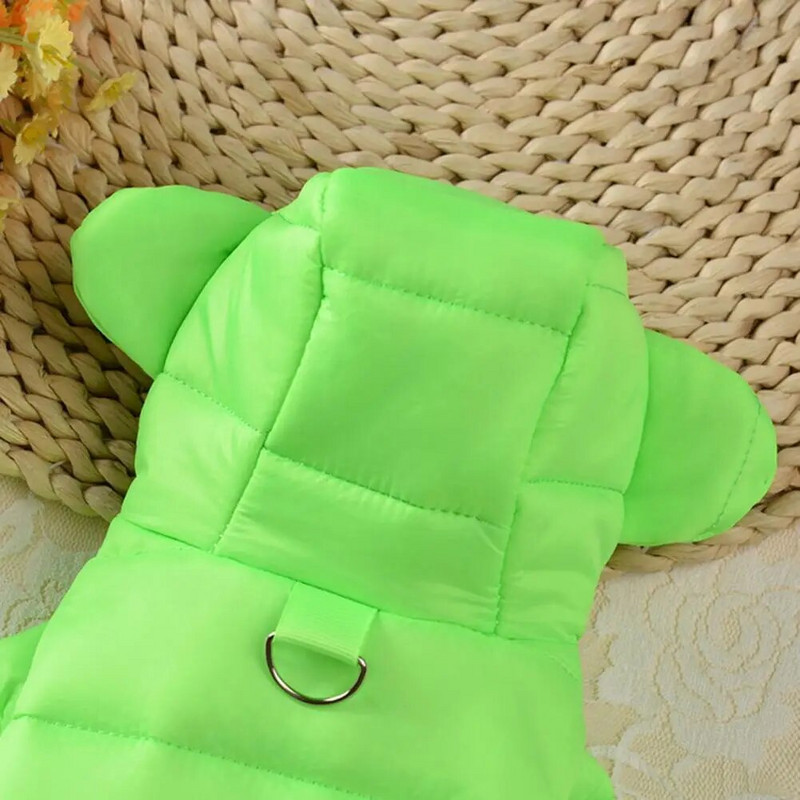 Kutya téli kabát fülek dekoráció hosszú ujjú kapucnis vastag két láb meleg nyomtatás kutya toll kabát kutya téli ruhák