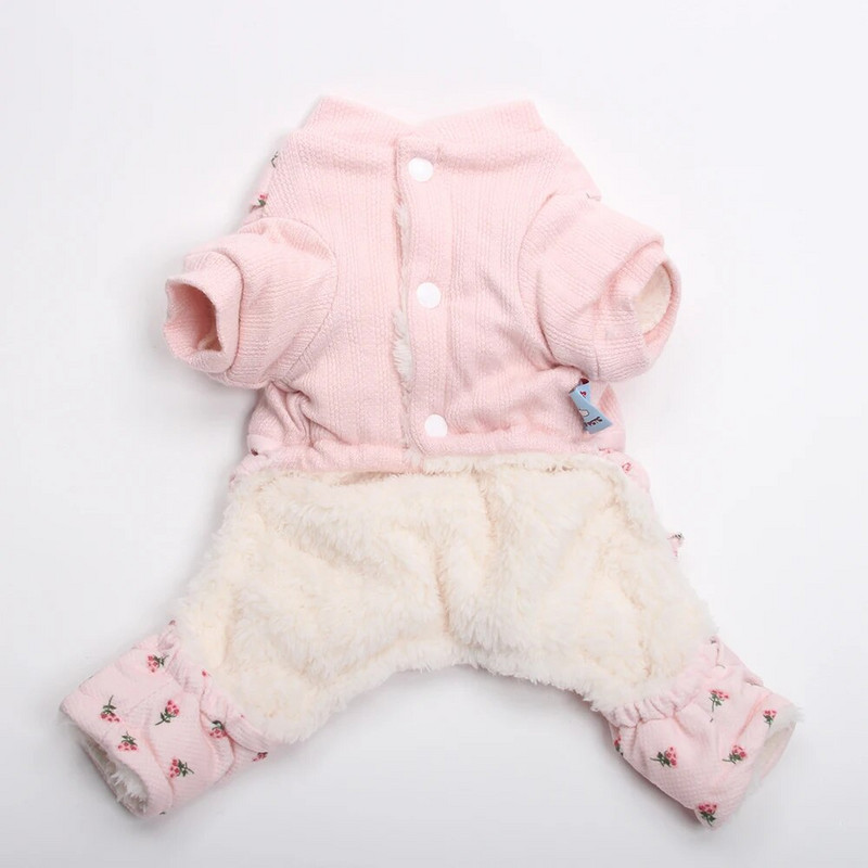 Új kisállat kutyás jumpsuit ruha virágos design őszi/téli kabát kabát kisállat kutya ruházat ruházat