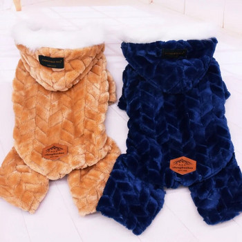 Χειμωνιάτικα ζεστά ρούχα για σκύλους κατοικίδιων ζώων Κοτλέ Φλις Ολόσωμη φόρμα τεσσάρων ποδιών Μπουφάν χοντρό παλτό Ρούχα κατοικίδιων για κατοικίδια Κοστούμια