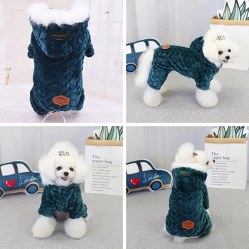 Χειμωνιάτικα ζεστά ρούχα για σκύλους κατοικίδιων ζώων Κοτλέ Φλις Ολόσωμη φόρμα τεσσάρων ποδιών Μπουφάν χοντρό παλτό Ρούχα κατοικίδιων για κατοικίδια Κοστούμια