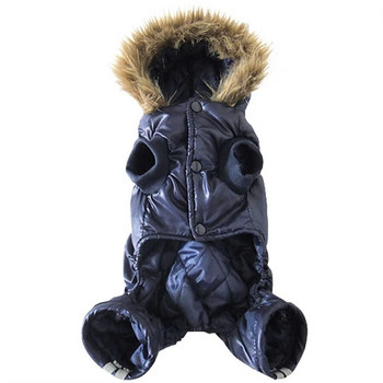 Ρούχα για κατοικίδια Cosplay Police Style Thicken Ζεστό παλτό σκύλου Χειμερινό αντιανεμικό παλτό Jumpsuit Νέα ρούχα με κουκούλα για σκύλους