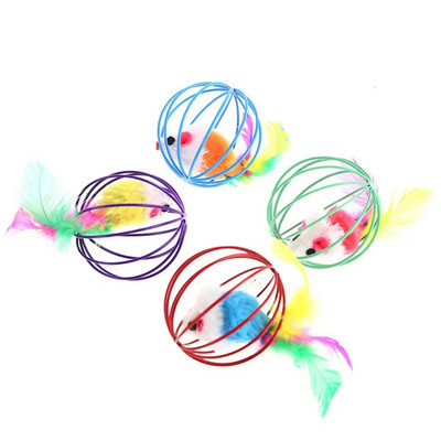 Карикатура Pet Cat Toy Stick Feather Rod Mouse Toy with Mini Bell Cat Catcher Teaser Cat Interactive Toy Colorful Cat Kitten Teaser