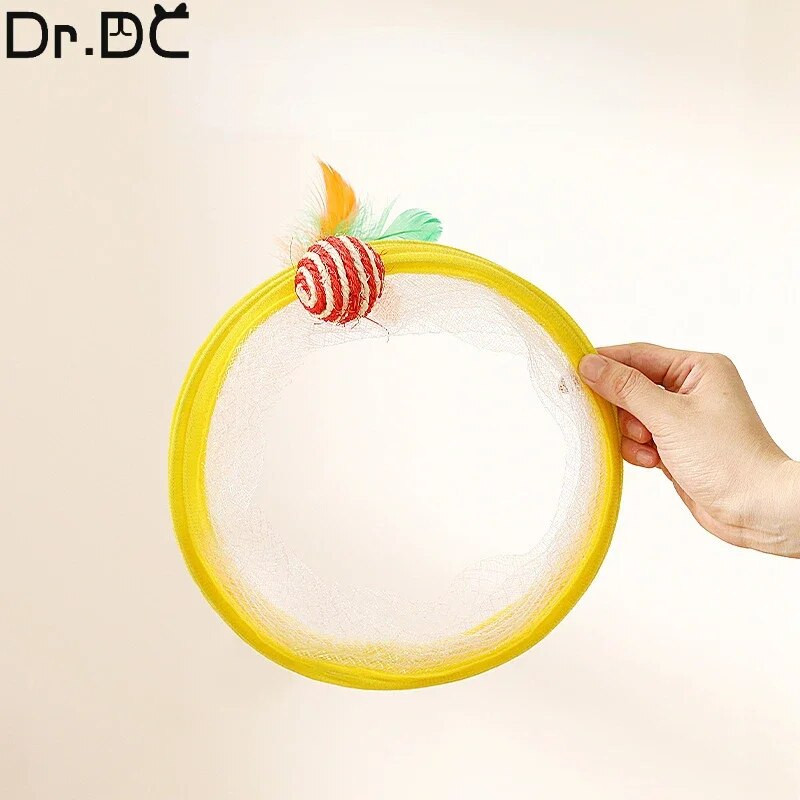 Dr.DC macska alagút beltéri macskáknak Összecsukható játéktekercs spirál Színes Springs macska kisállat ráncos alagutak beltéri kisállat kellékekhez