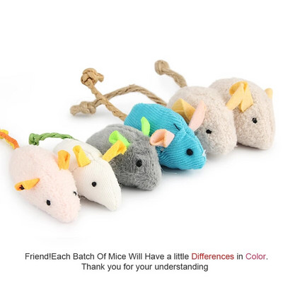 6 τμχ Mix Pet Toy Catnip Mice Cats Toys Fun βελούδινο ποντίκι παιχνίδι για γάτα για γατάκι