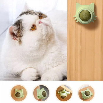 Μπάλα τοίχου Catnip Παιχνίδια για γάτες Παιχνίδια για κατοικίδια για γάτες Καθαρό στόμα Προωθεί την πέψη Καραμέλα γατάκι που γλύφει Σνακ Αξεσουάρ μέντας μπάλα γάτας