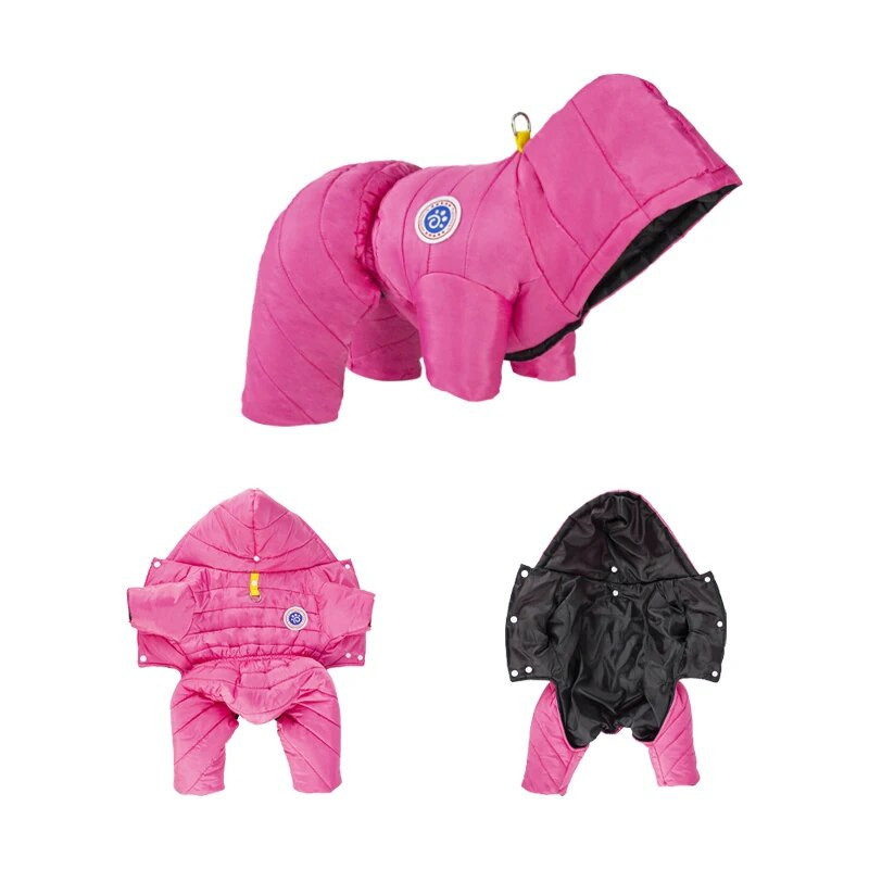 Téli meleg kutyaruhák kis közepes méretű kutyáknak macska vízálló kapucnis pulcsik kiskutya pehelykabát Francia bulldog Parka Chihuahua jelmez