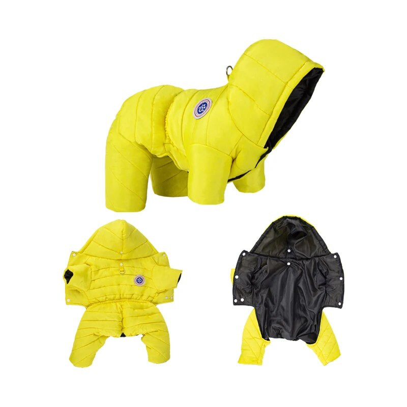 Téli meleg kutyaruhák kis közepes méretű kutyáknak macska vízálló kapucnis pulcsik kiskutya pehelykabát Francia bulldog Parka Chihuahua jelmez